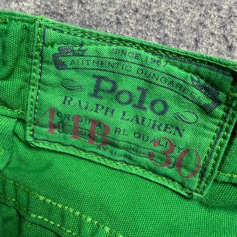 Polo Ralph Lauren Hampton Straight Green Canvas Pants Mens 44Bx29 Kelly Green
